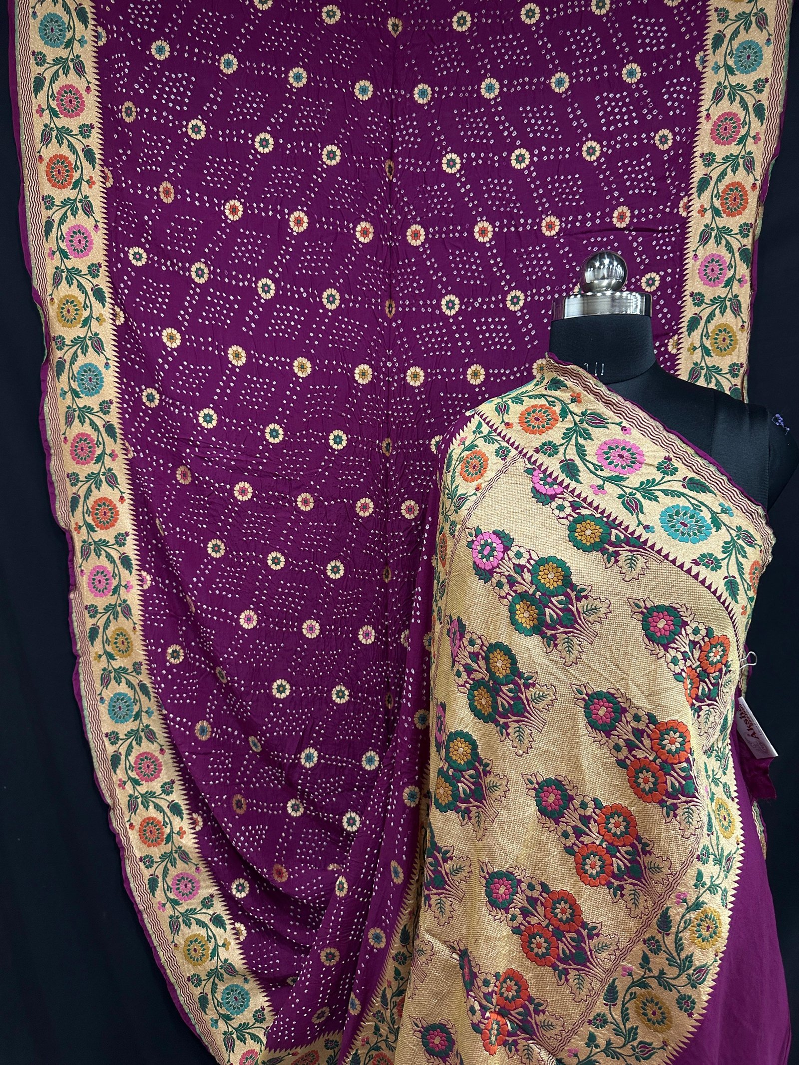 Banarasi Bandhani Tilfi Saree A Masterpiece of Elegance - Falsa