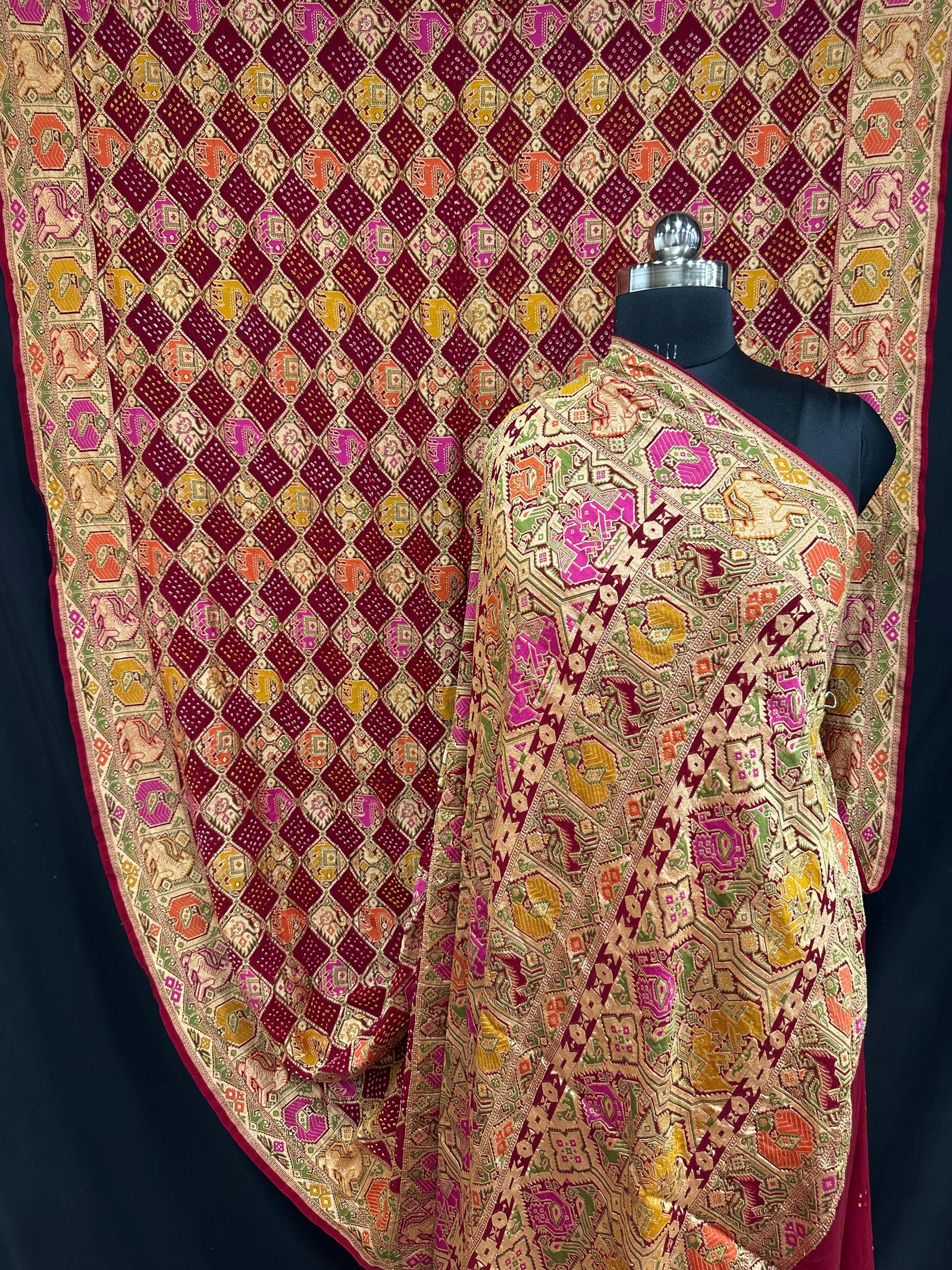 Banarasi Bandhani Tilfi Saree A Masterpiece of Elegance - Maroon